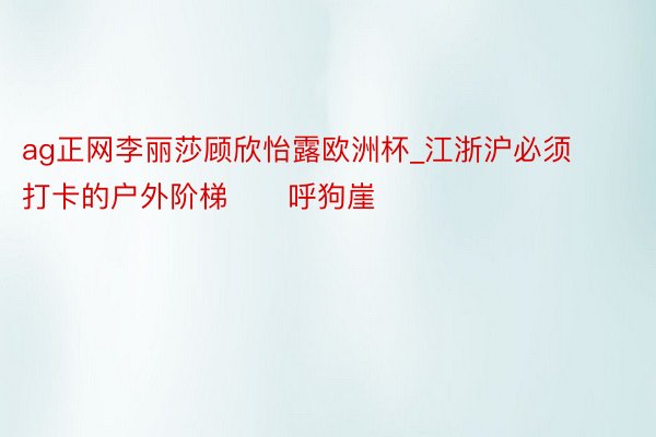 ag正网李丽莎顾欣怡露欧洲杯_江浙沪必须打卡的户外阶梯✔️呼狗崖