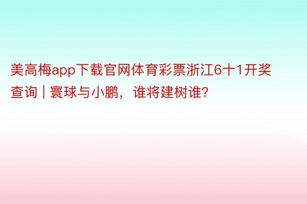 美高梅app下载官网体育彩票浙江6十1开奖查询 | 寰球与小鹏，谁将建树谁？