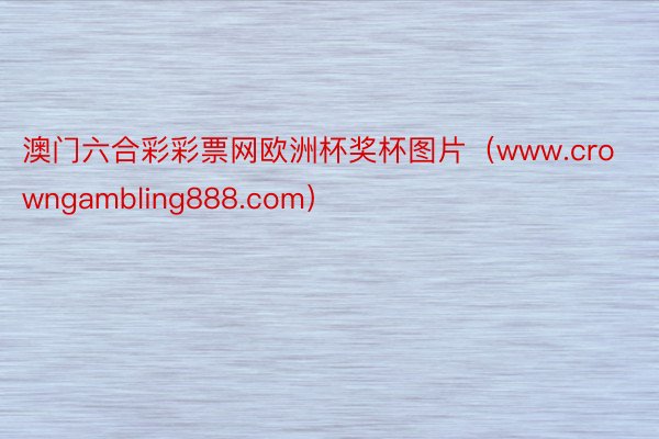 澳门六合彩彩票网欧洲杯奖杯图片（www.crowngambling888.com）